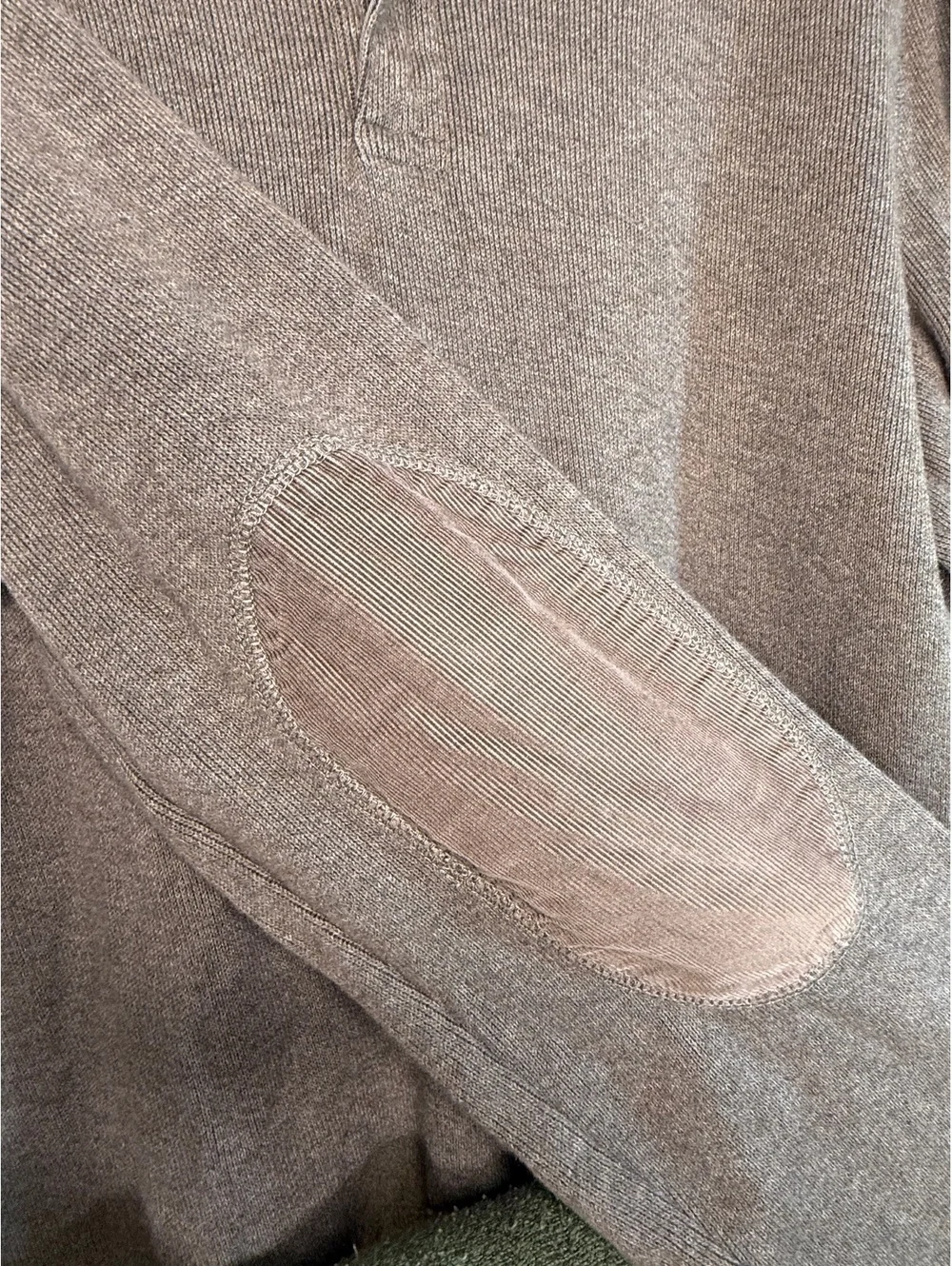 Banana Republic Men's Brown 100% Cotton Half-Zip Pullover Sweater with Elbow Pッチ